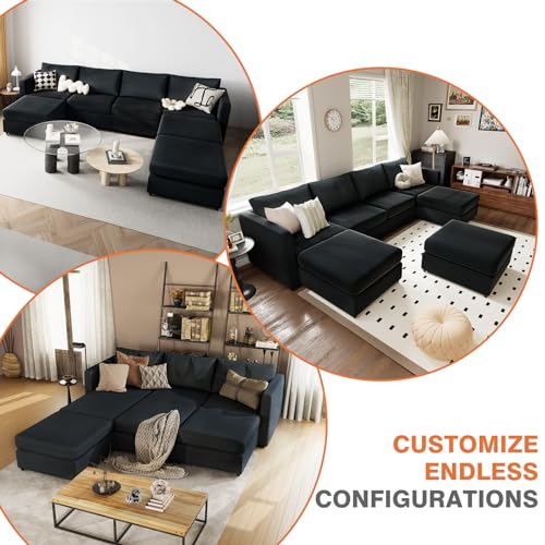 BENIKA 7 Seat U-Shaped Modular Sectional Sofa